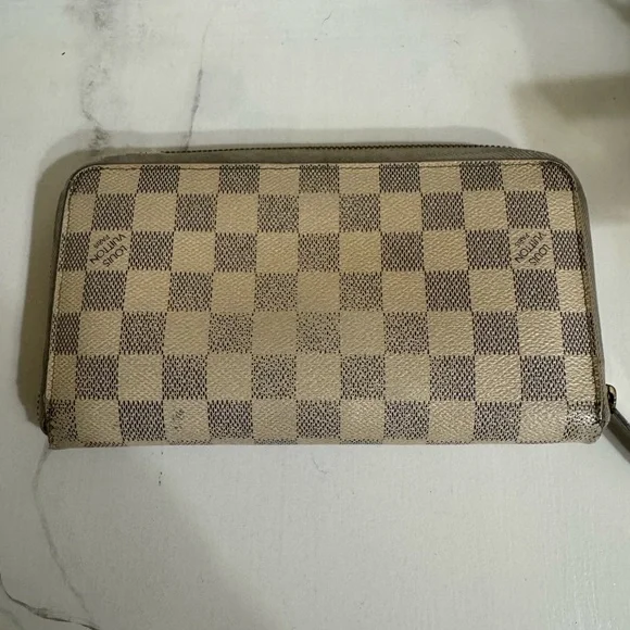 Louis Vuitton Damier Azure Travel Organizer Long Checkered Wallet Preloved - Picture 3 of 10